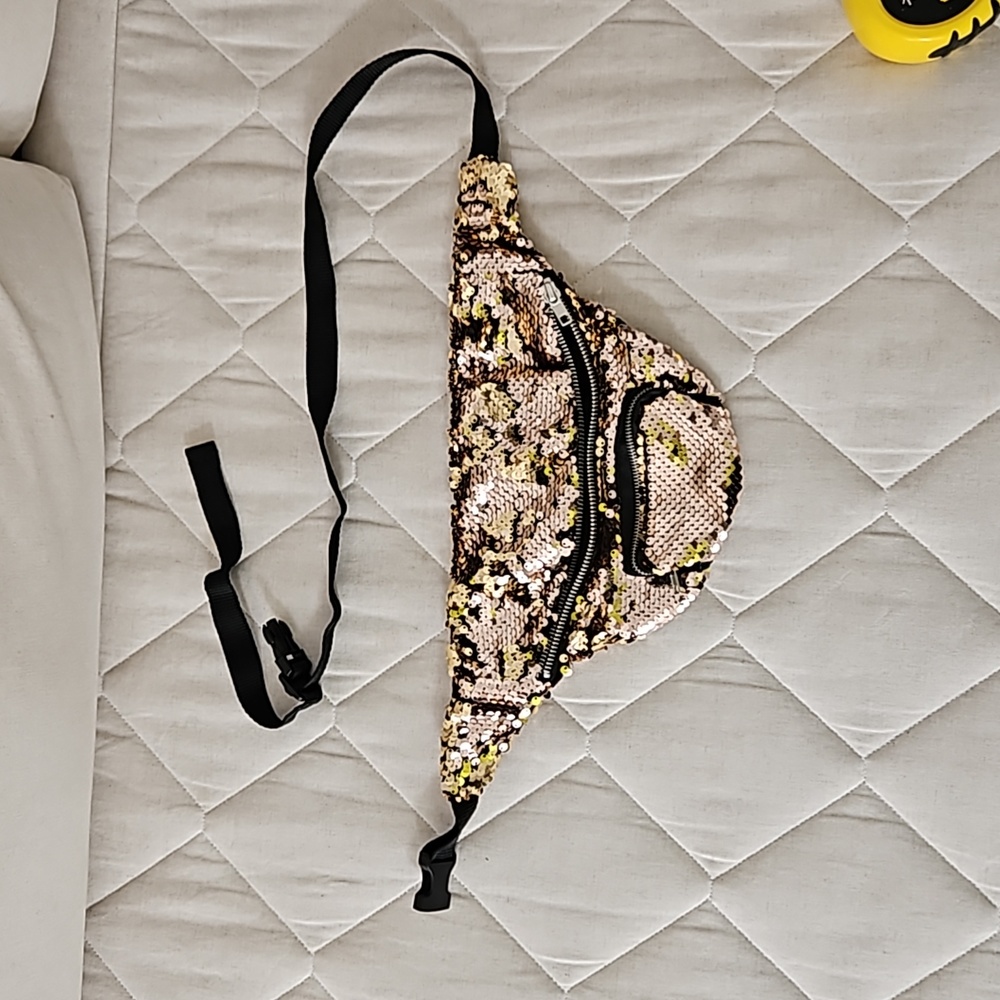 Gold sequin fanny pack